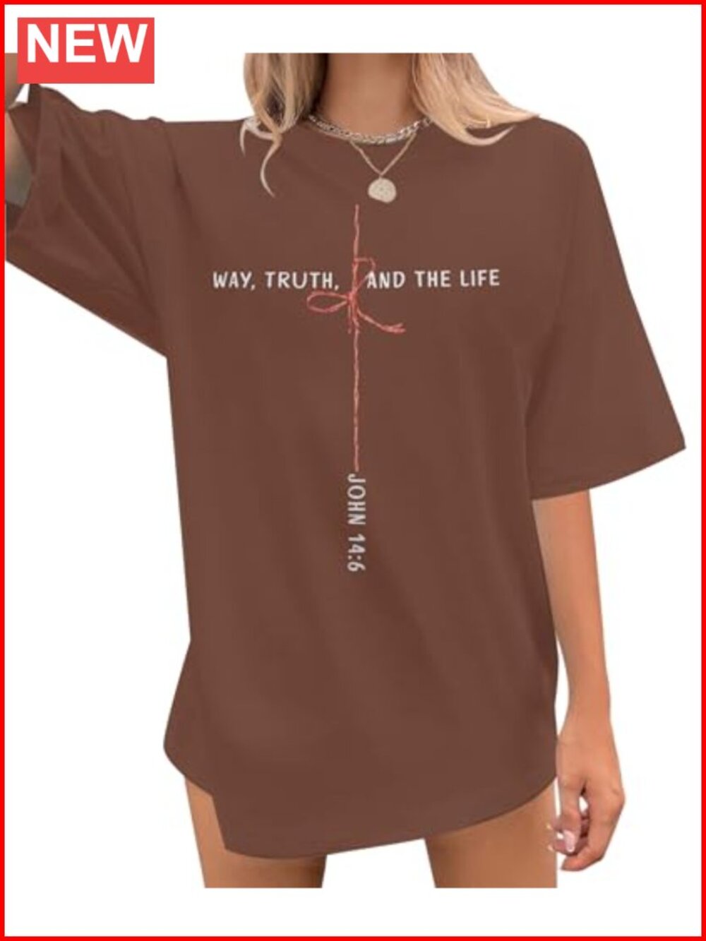 Christian Oversized T-Shirt Bible Verse Crewneck Women Short Sleeve